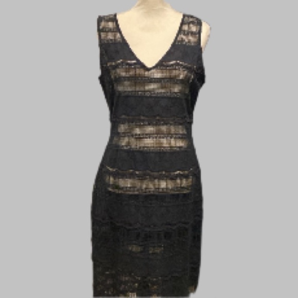Graham & Spencer Black Crochet Open Knit Dress Small